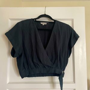 Linen Wrap Crop Top